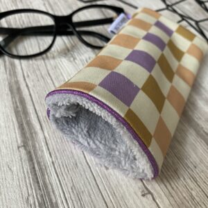 Etui à lunettes / Damier / violet beige