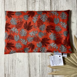 Bouillotte rectangulaire en graines de lin bio / Feuilles kanna brique