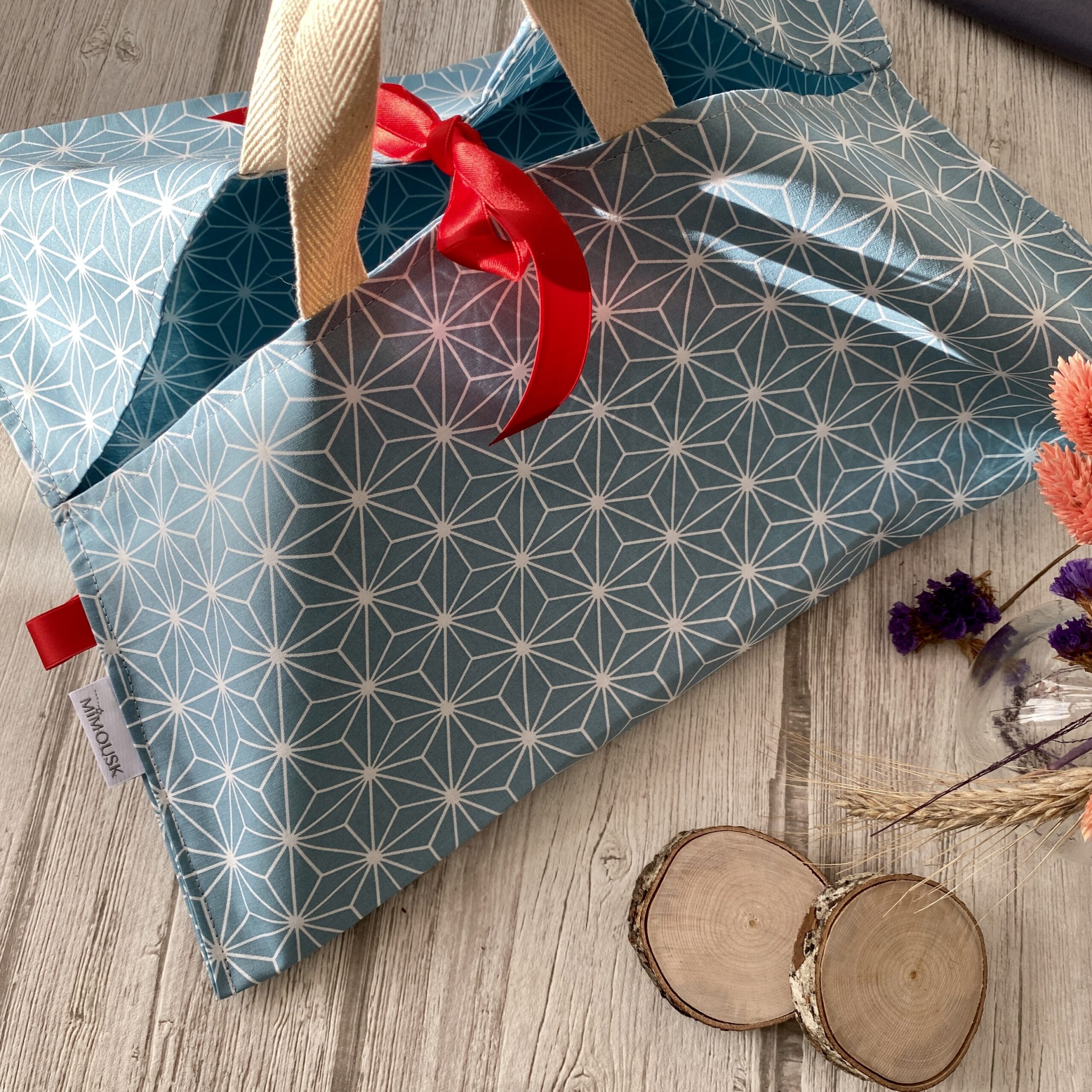 Sac à tarte / motif origami casual Bleu