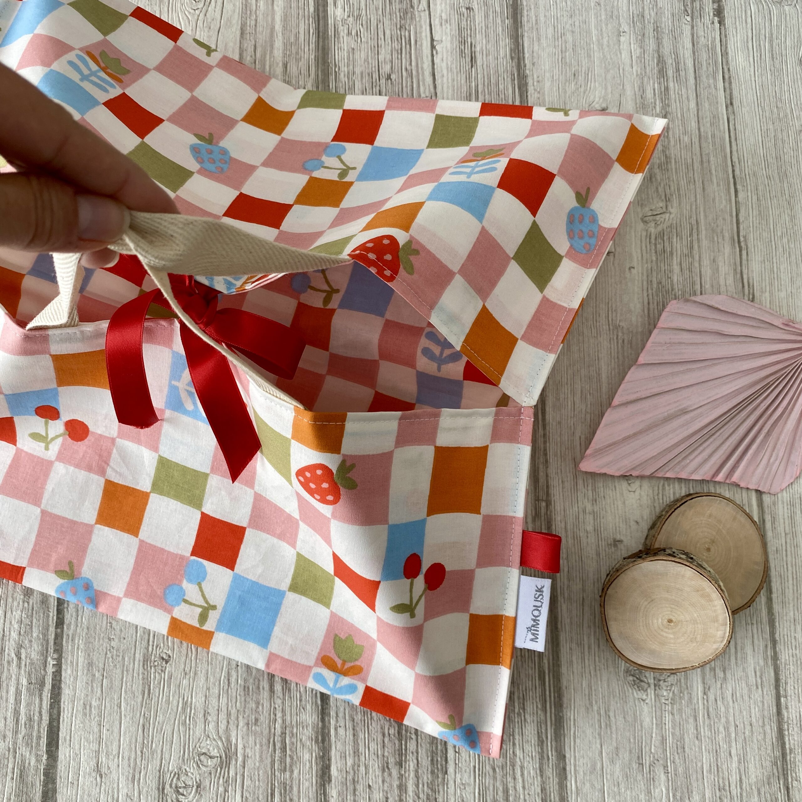 Sac à tarte / motif damier fruits / multicolore – Image 2