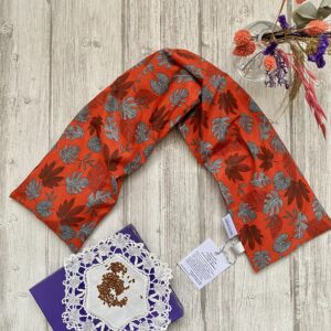 Bouillotte longue XL pour cervicales en graines de lin bio/ feuilles Kanna / brique